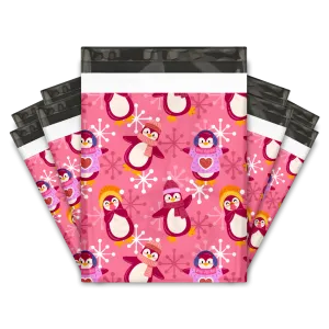 10x13 Pink Penguins Designer Poly Mailers Shipping Envelopes Premium Printed Bags