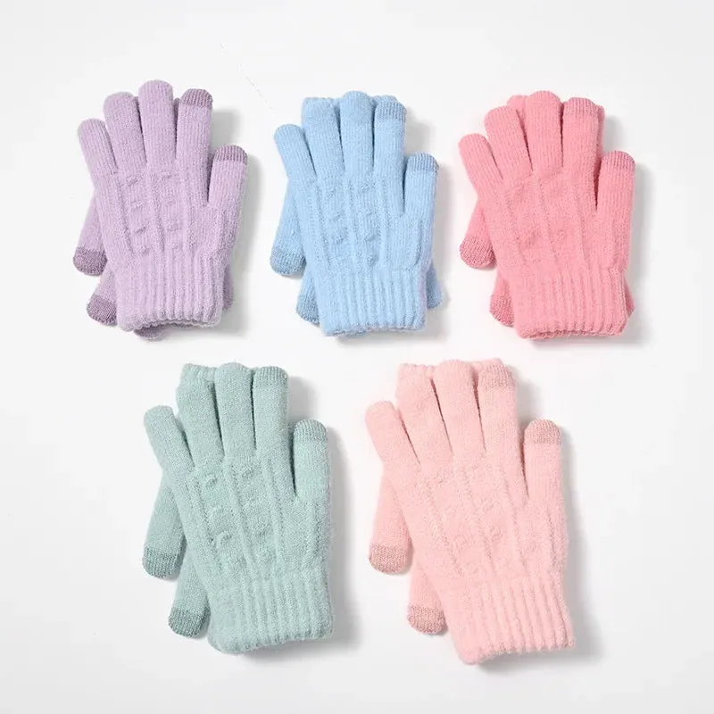 1Pairs Hot Sale Winter Warm Gloves for Children Boys Girls Screen Saver Warm Gloves Kids Outdoor Playing Gloves 3-12Years Old