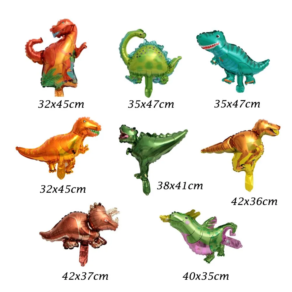 1pc Large 4D Dinosaur Foil Balloons Green Dinosaur Standing Dragon Birthday Party Decorations Kids Supplies Boy Toys Air Globos