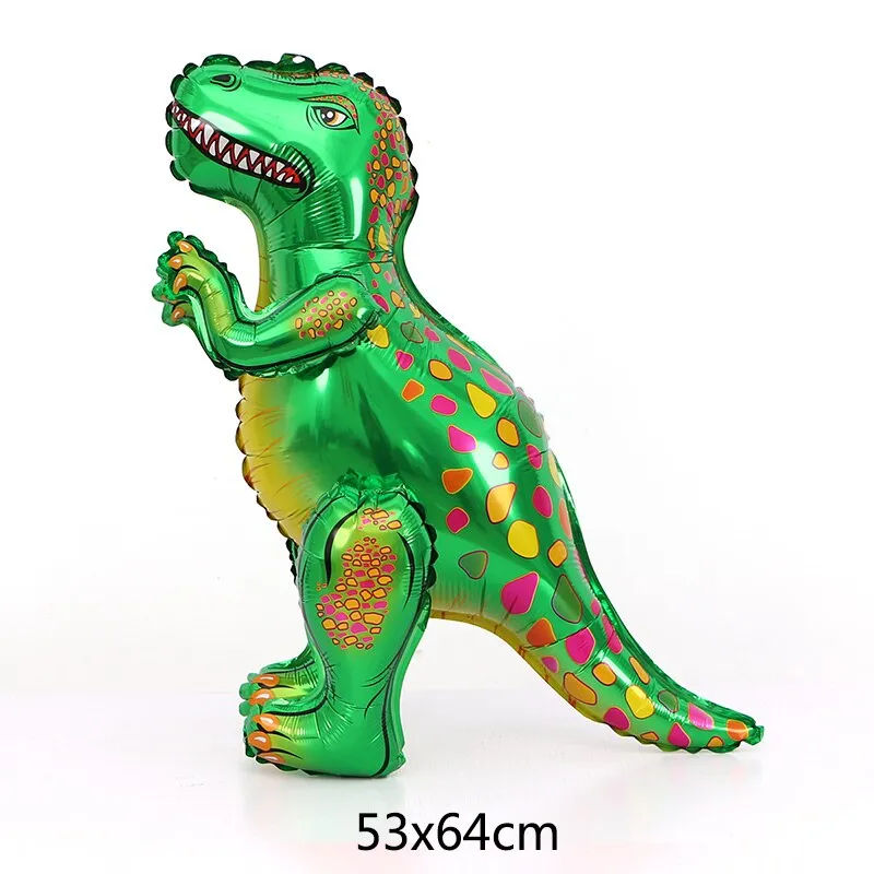 1pc Large 4D Dinosaur Foil Balloons Green Dinosaur Standing Dragon Birthday Party Decorations Kids Supplies Boy Toys Air Globos