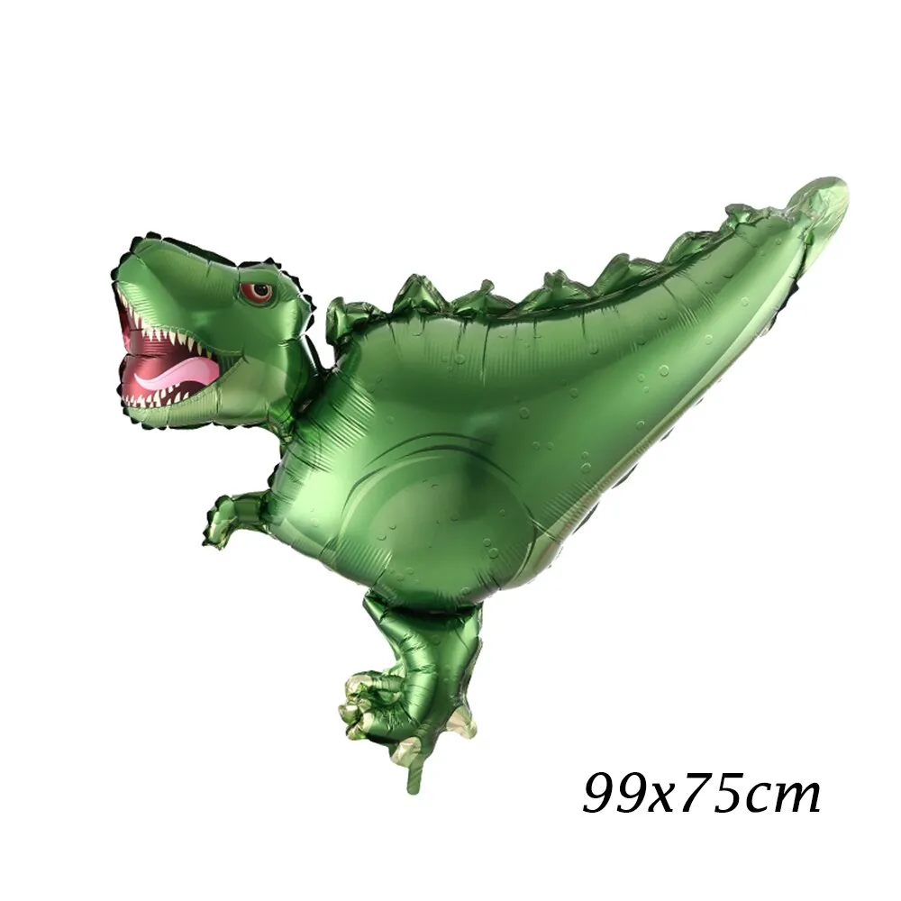 1pc Large 4D Dinosaur Foil Balloons Green Dinosaur Standing Dragon Birthday Party Decorations Kids Supplies Boy Toys Air Globos