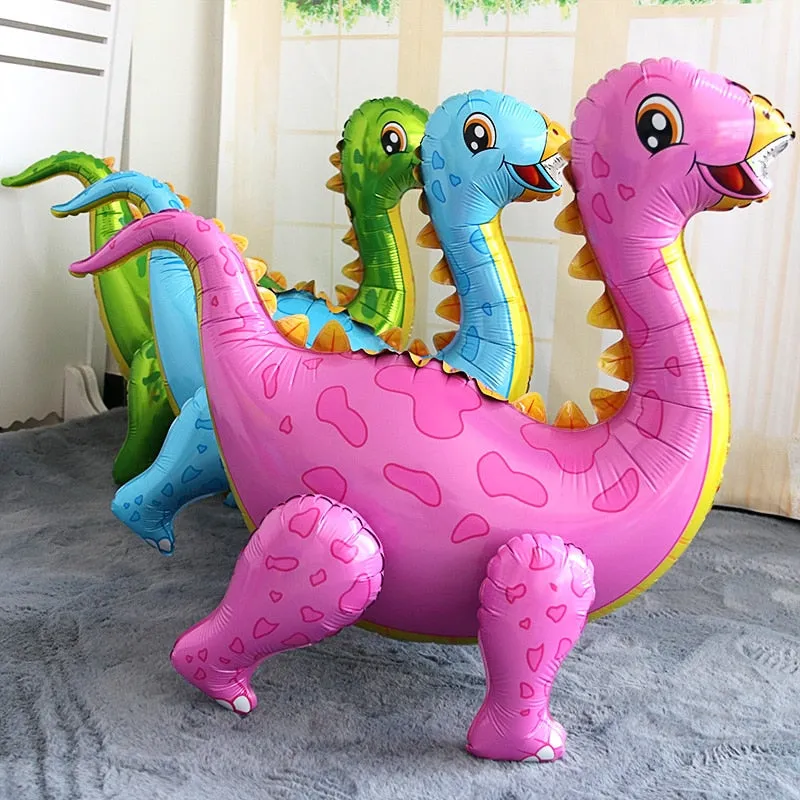 1pc Large 4D Dinosaur Foil Balloons Green Dinosaur Standing Dragon Birthday Party Decorations Kids Supplies Boy Toys Air Globos