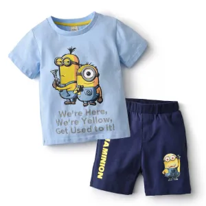 2-5 years Children Clothing Set (Minions T-Shirt  Pants 100% Cotton Sports Suit)