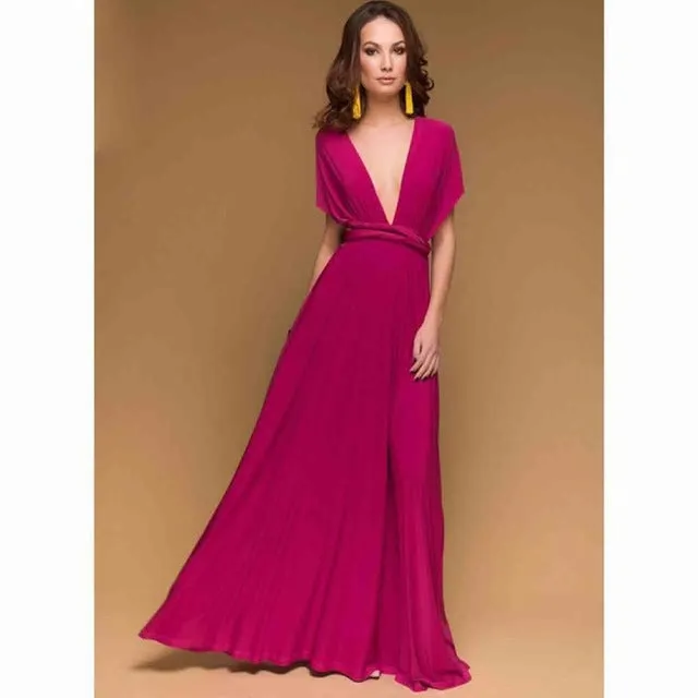 2017 New Sexy Boho Maxi Club Women Dress Bandage Sleeveless Long Dress Party Multiway Bridesmaids Convertible Robe