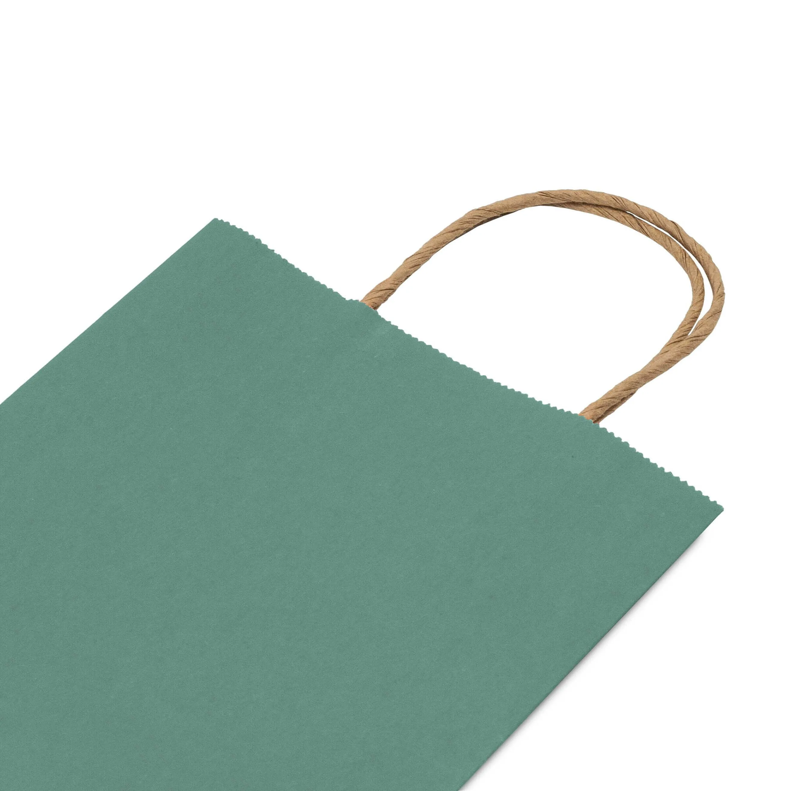 6x3x9 Extra Small Green Paper Bags with Handles