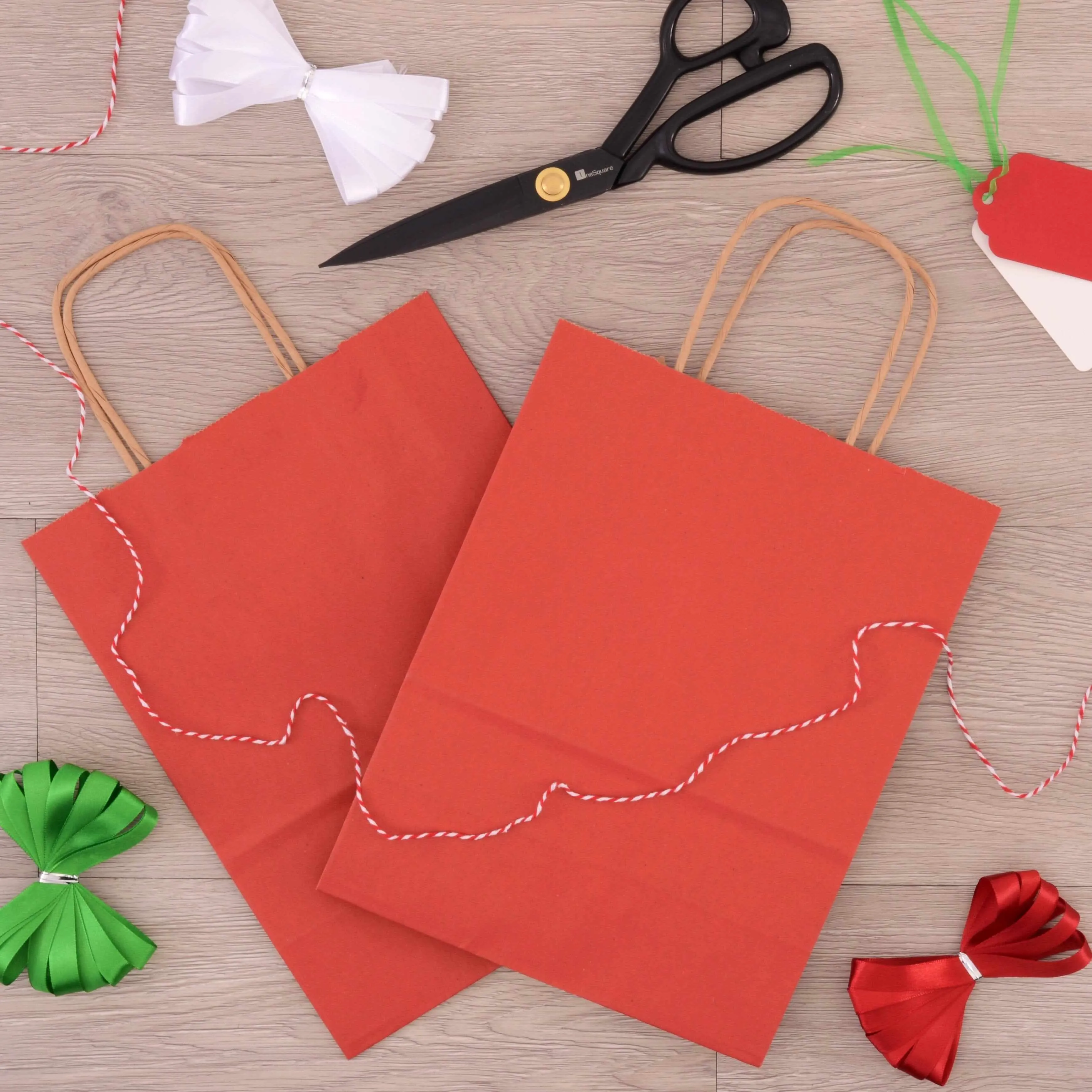 8x4x10 Small Red Paper Bags with Handles