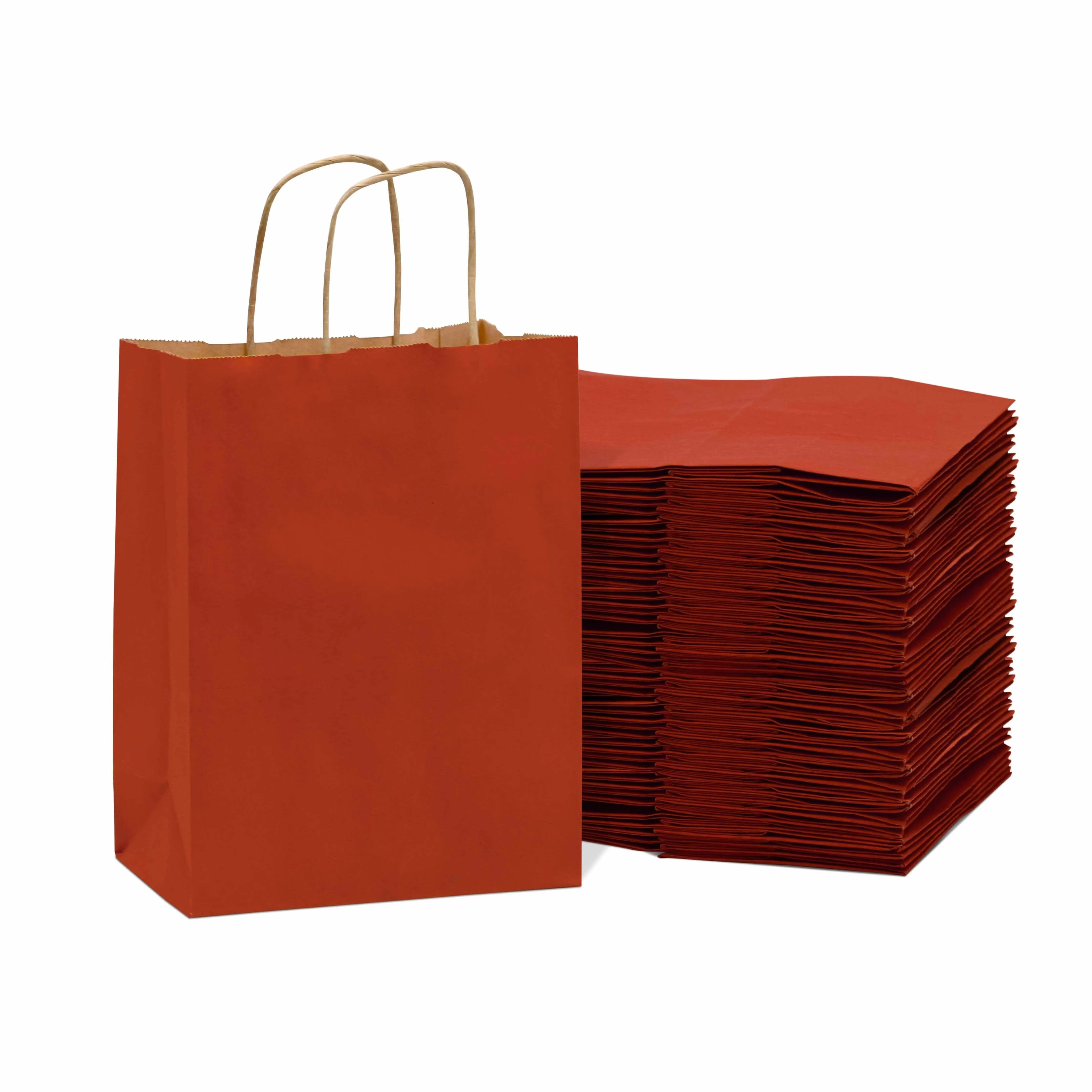 8x4x10 Small Red Paper Bags with Handles