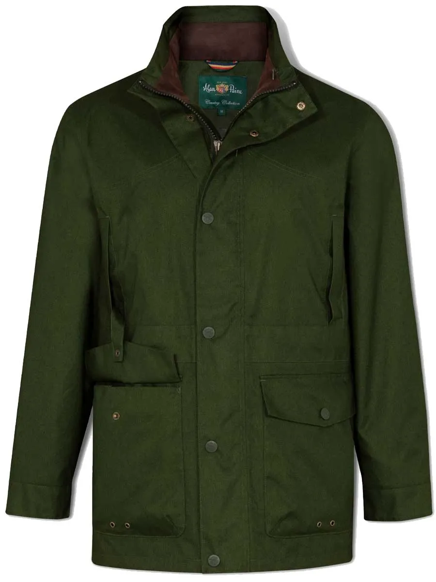 ALAN PAINE Fernley Field Coat - Mens Waterproof - Pesto