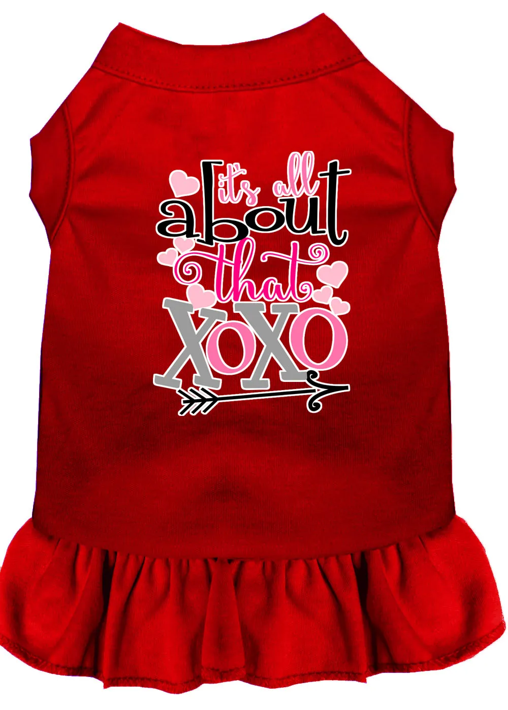 All About The Xoxo Screen Print Dog Dress Red Xs