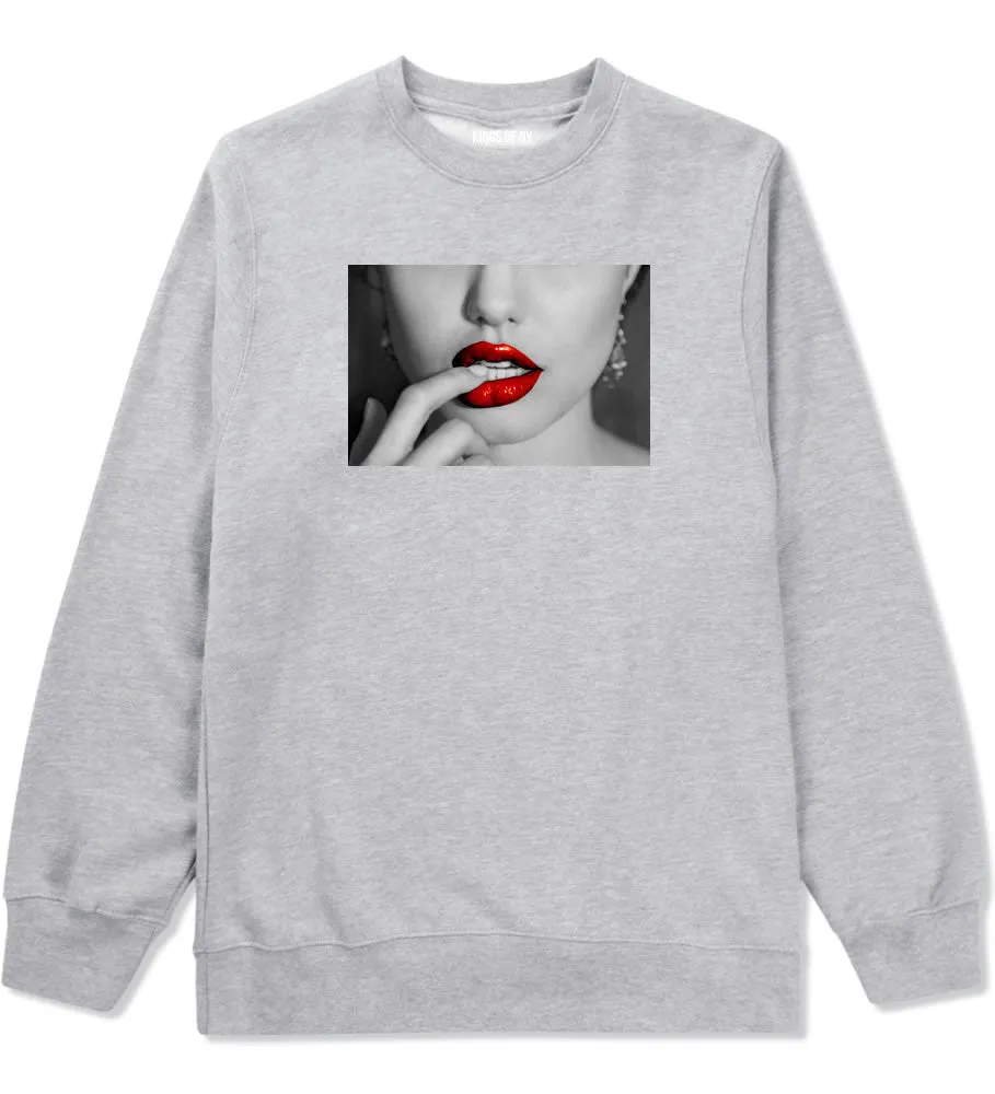 Angelina Red Lips Sexy Boys Kids Crewneck Sweatshirt