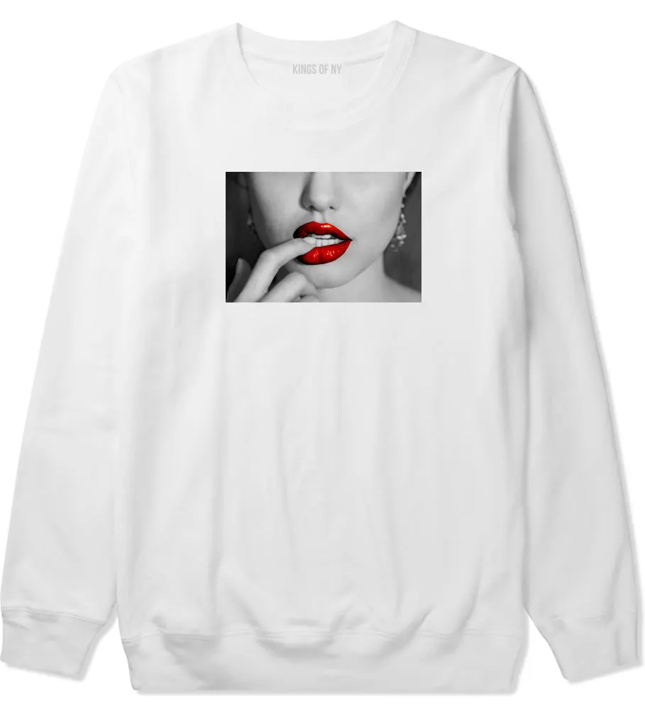 Angelina Red Lips Sexy Boys Kids Crewneck Sweatshirt