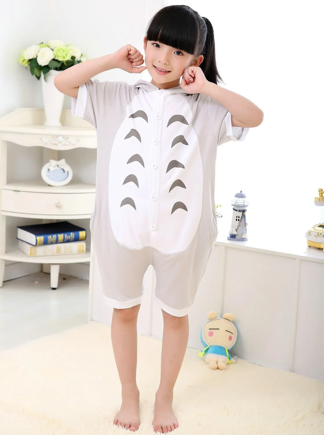 Anime Totoro Costume kids Animal Onesies Summer Pajamas