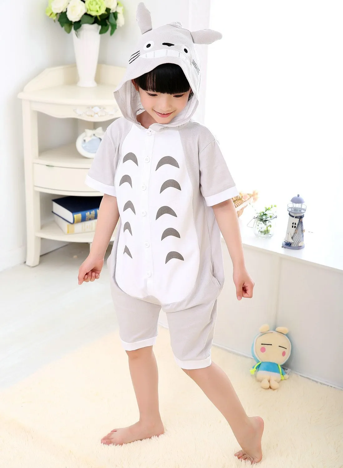 Anime Totoro Costume kids Animal Onesies Summer Pajamas