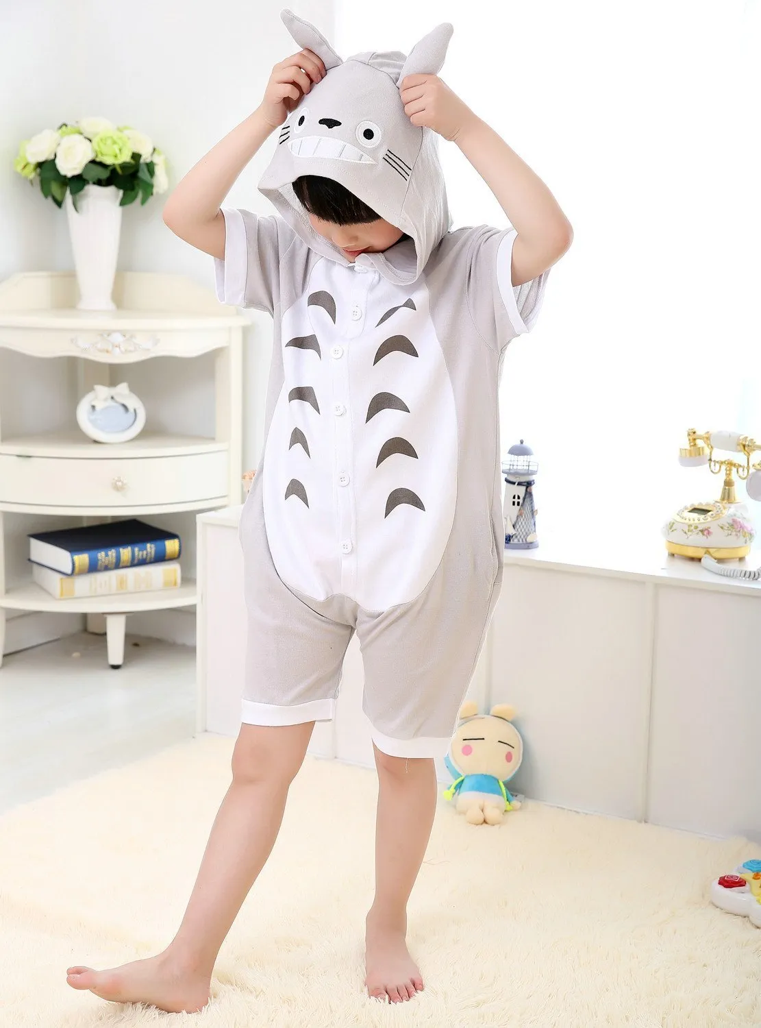 Anime Totoro Costume kids Animal Onesies Summer Pajamas