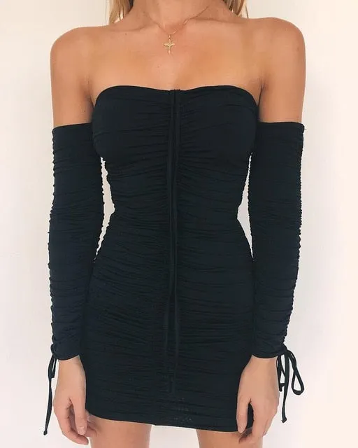 Articat Women Autumn Winter Bandage Dress