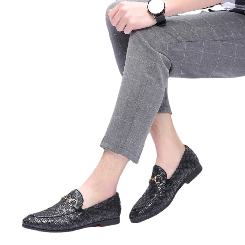 Autumn new men's fashion single shoe cover foot low top casual shoes gentleman shoes Doudou shoes cross border large men's shoes