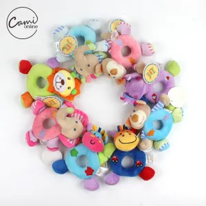 Baby Cartoon Animal Shape Bear Rattle Bell Newborn Hand Grasp Toys Soft Plush Infant Rattle Bells Crib Multifunction Dolls