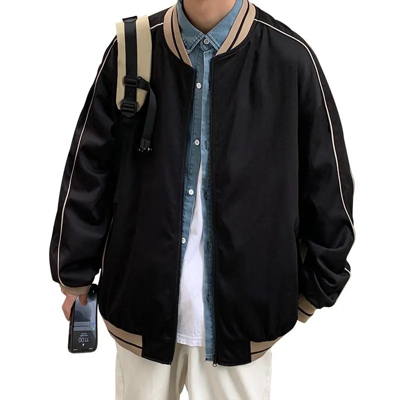 Baseball Collar Loose Fit Trendy Casual Varsity Jacket