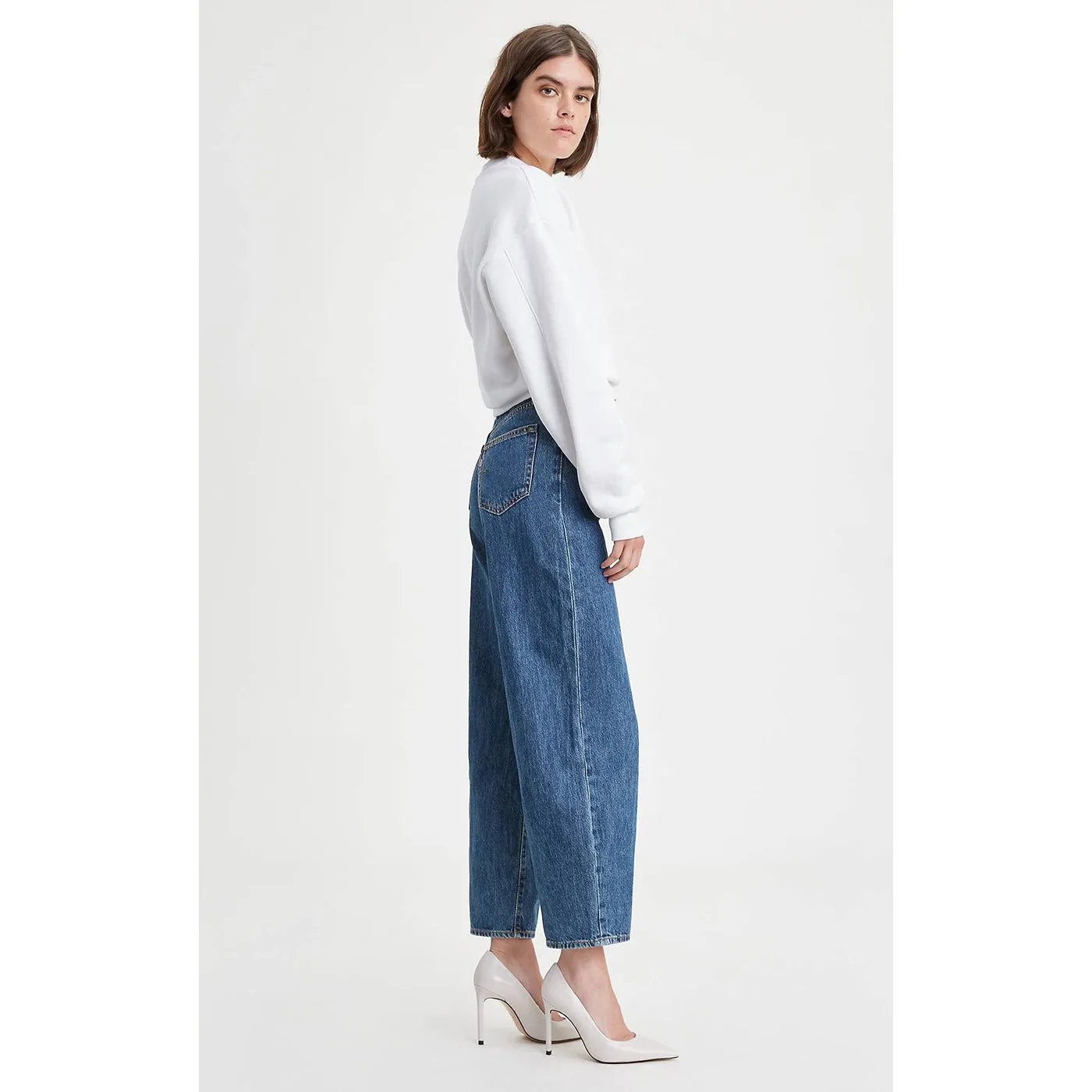 Blue High Rise Ballon Fit Jeans