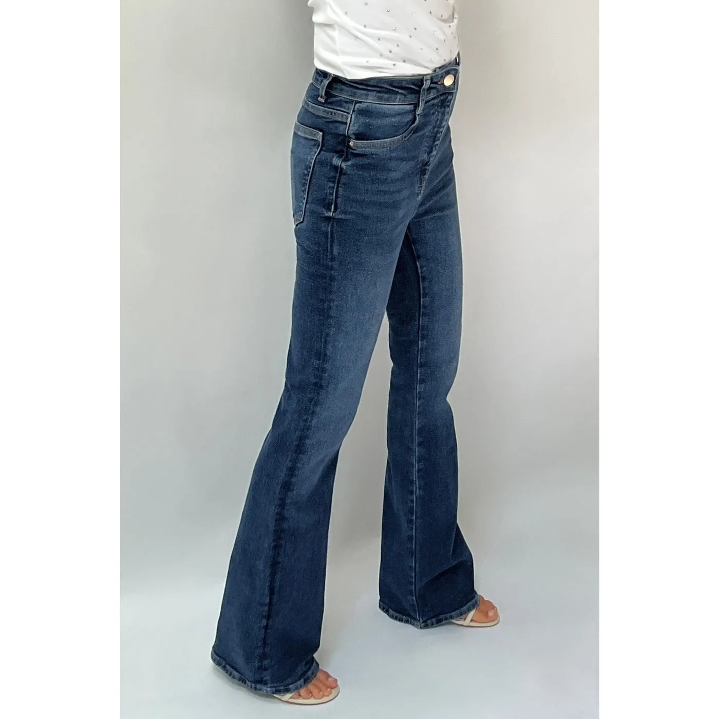 Blue High Waist Flare Jeans