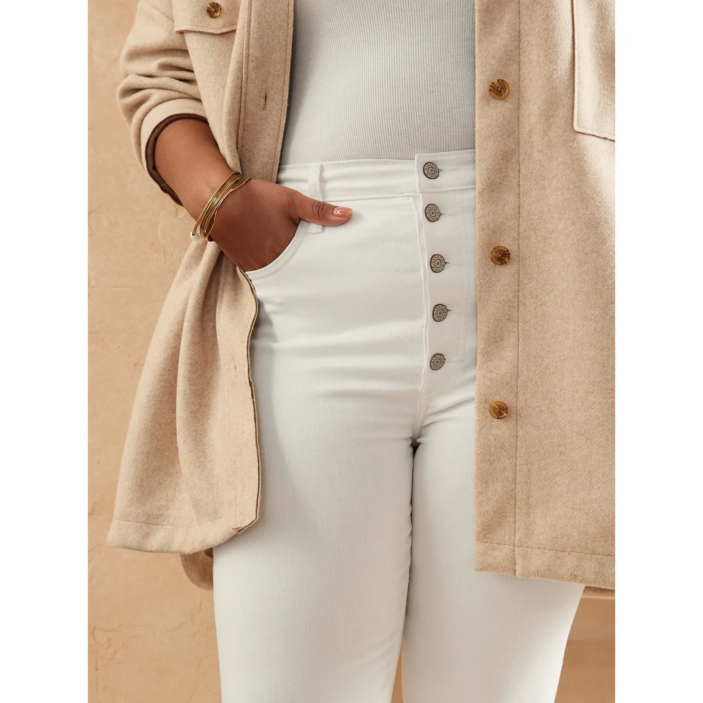 BR High Rise White Skinny Jeans