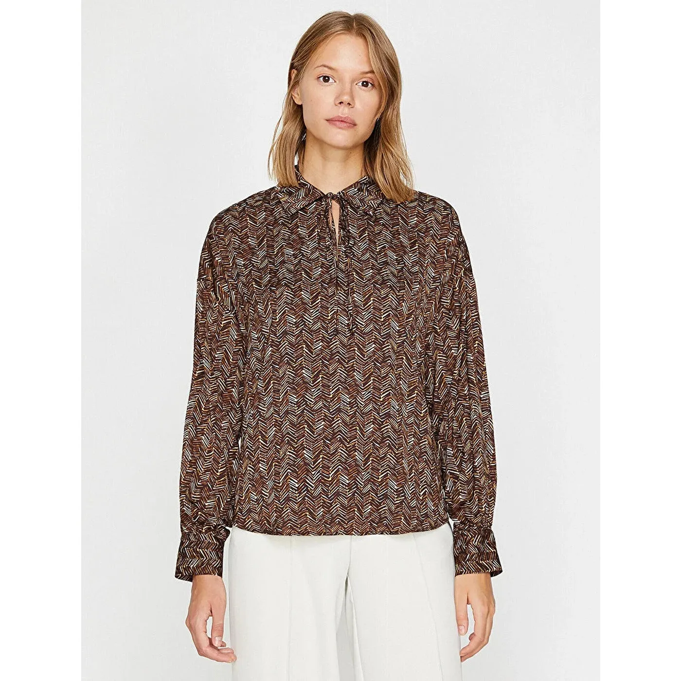 Brown Printed Blouse