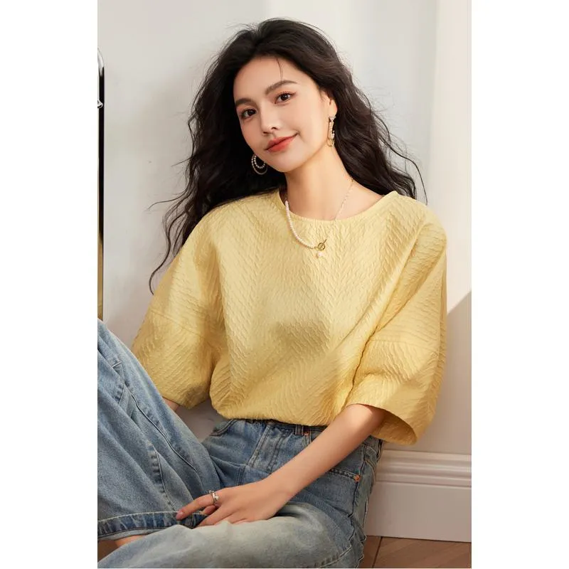 Bubble Sleeve Pure Cotton Lantern Blouse