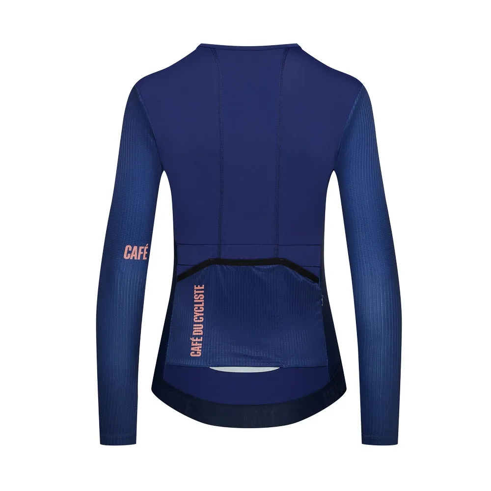 CAFE DU CYCLISTE Roxane LS Cycling Women Jersey - Navy