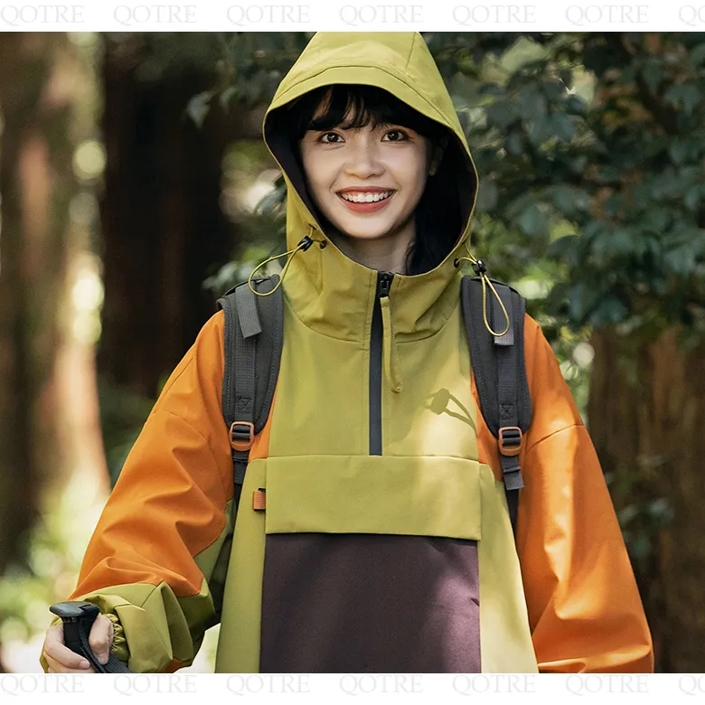 Camping Patchwork Windproof Anorak