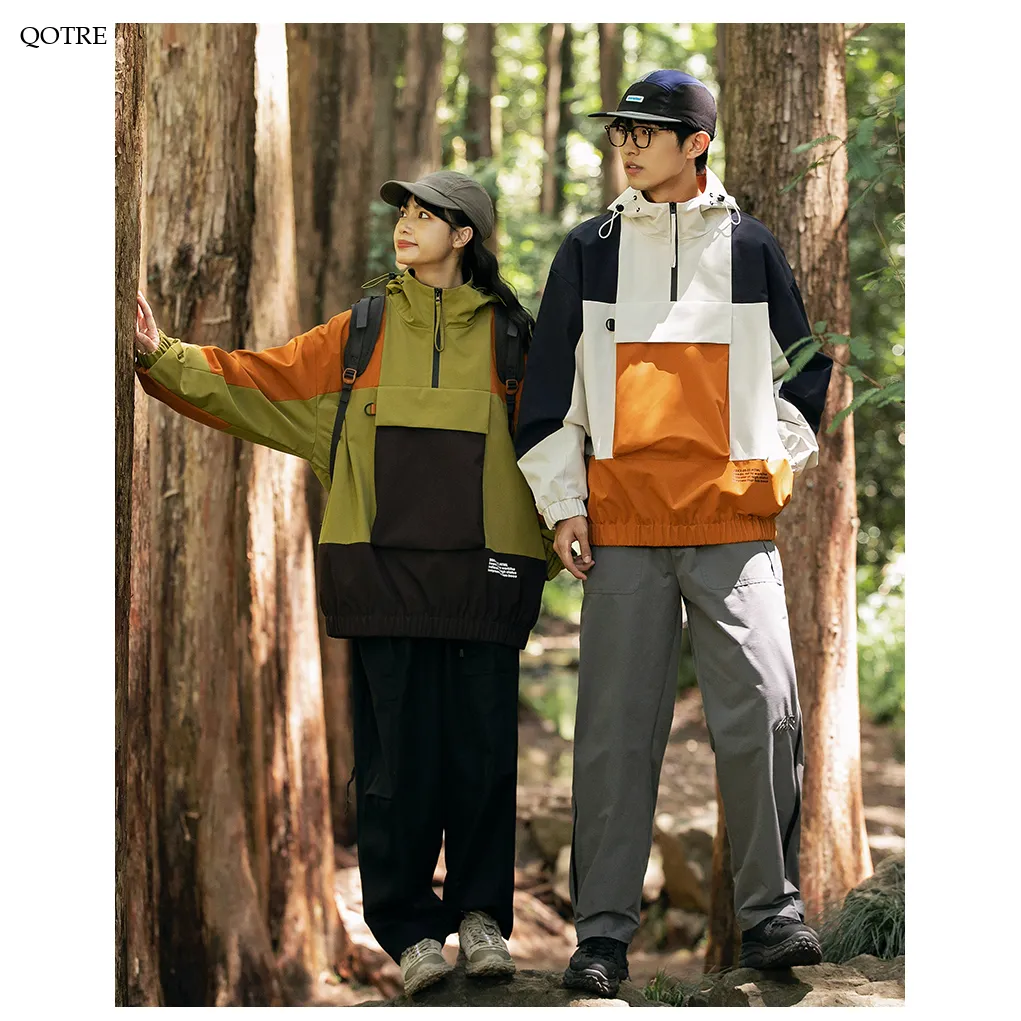 Camping Patchwork Windproof Anorak