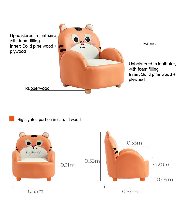 Cartoon Animal Friends Kids Sofa Arm Chair