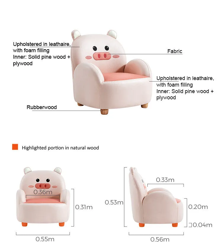 Cartoon Animal Friends Kids Sofa Arm Chair