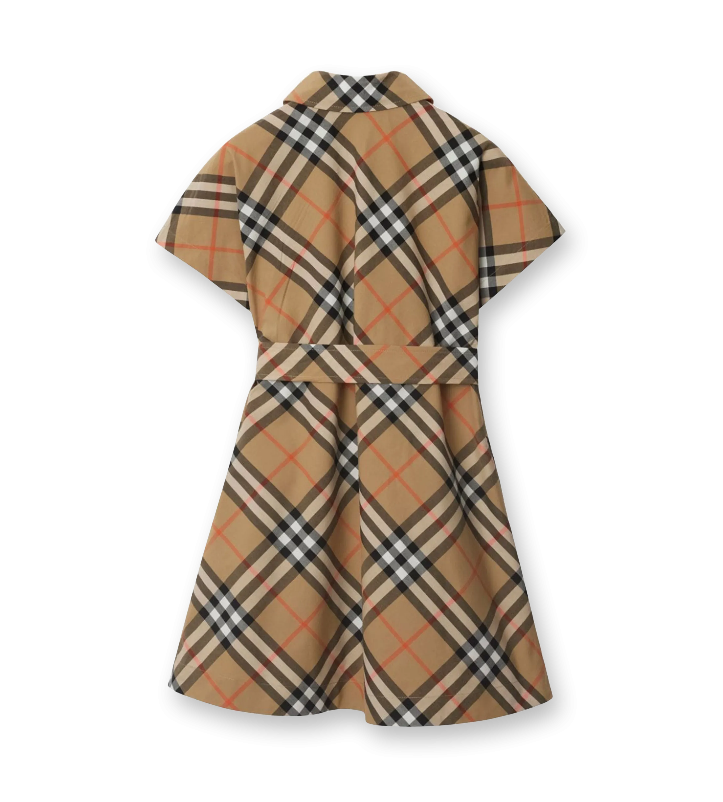 Check Cotton Shirt Dress Sand