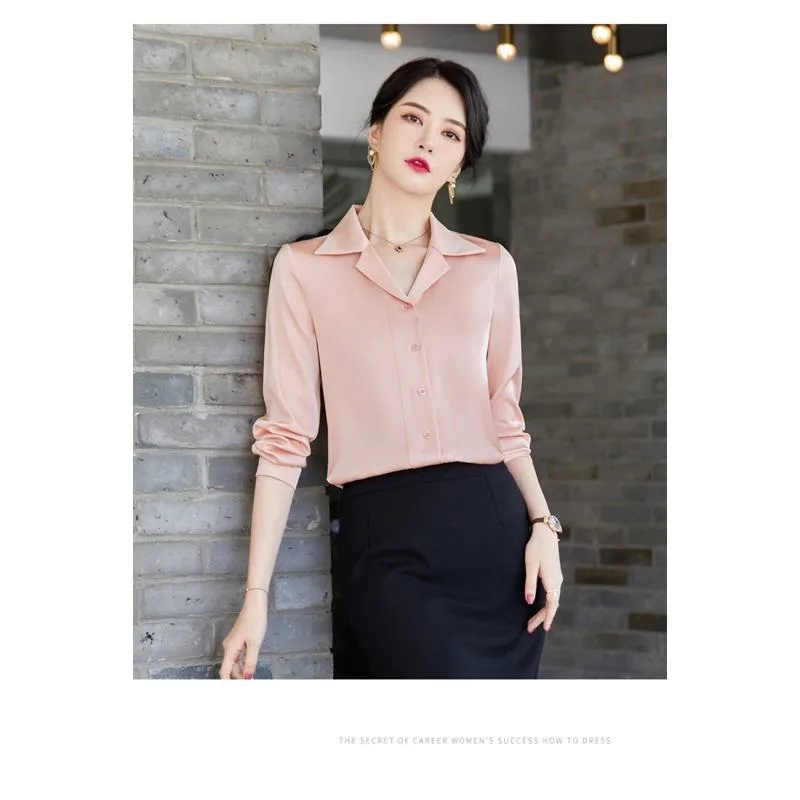 Chiffon Acetic Acid Satin Finish Premium Long Sleeve Shirt