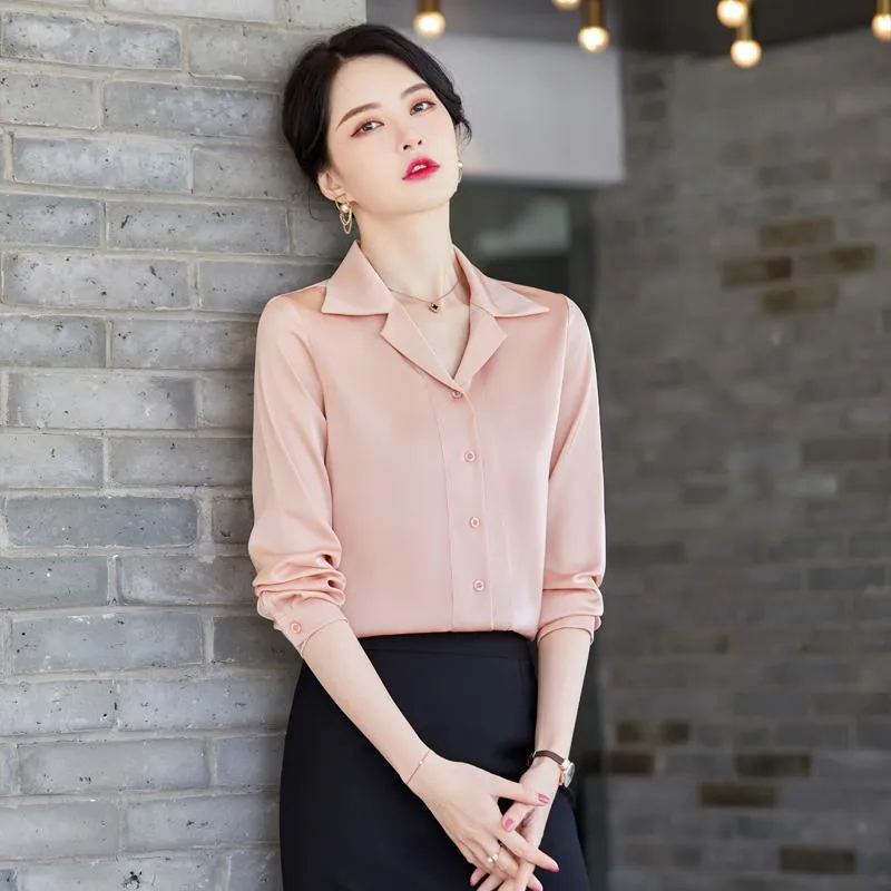 Chiffon Acetic Acid Satin Finish Premium Long Sleeve Shirt