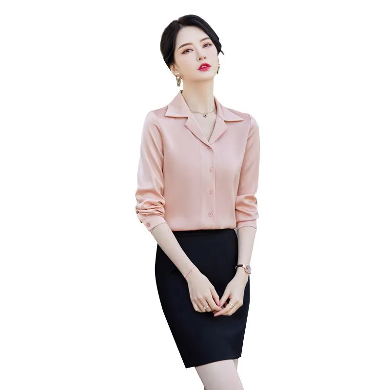 Chiffon Acetic Acid Satin Finish Premium Long Sleeve Shirt