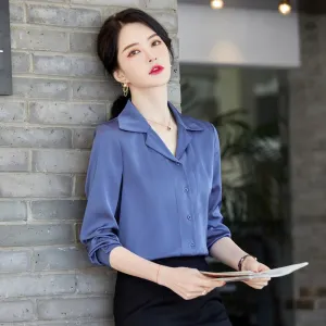 Chiffon Acetic Acid Satin Finish Premium Long Sleeve Shirt