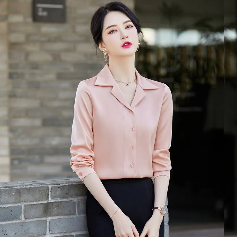 Chiffon Acetic Acid Satin Finish Premium Long Sleeve Shirt