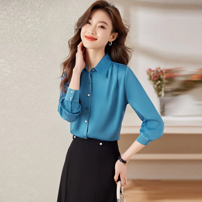 Chiffon Satin Finish Casual Wrinkle Resistant Shirt