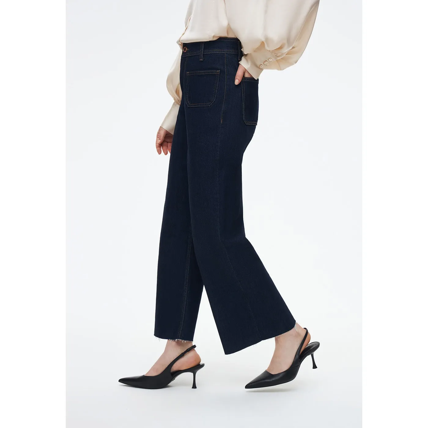 Dark Wash High Rise Wide Leg Jeans