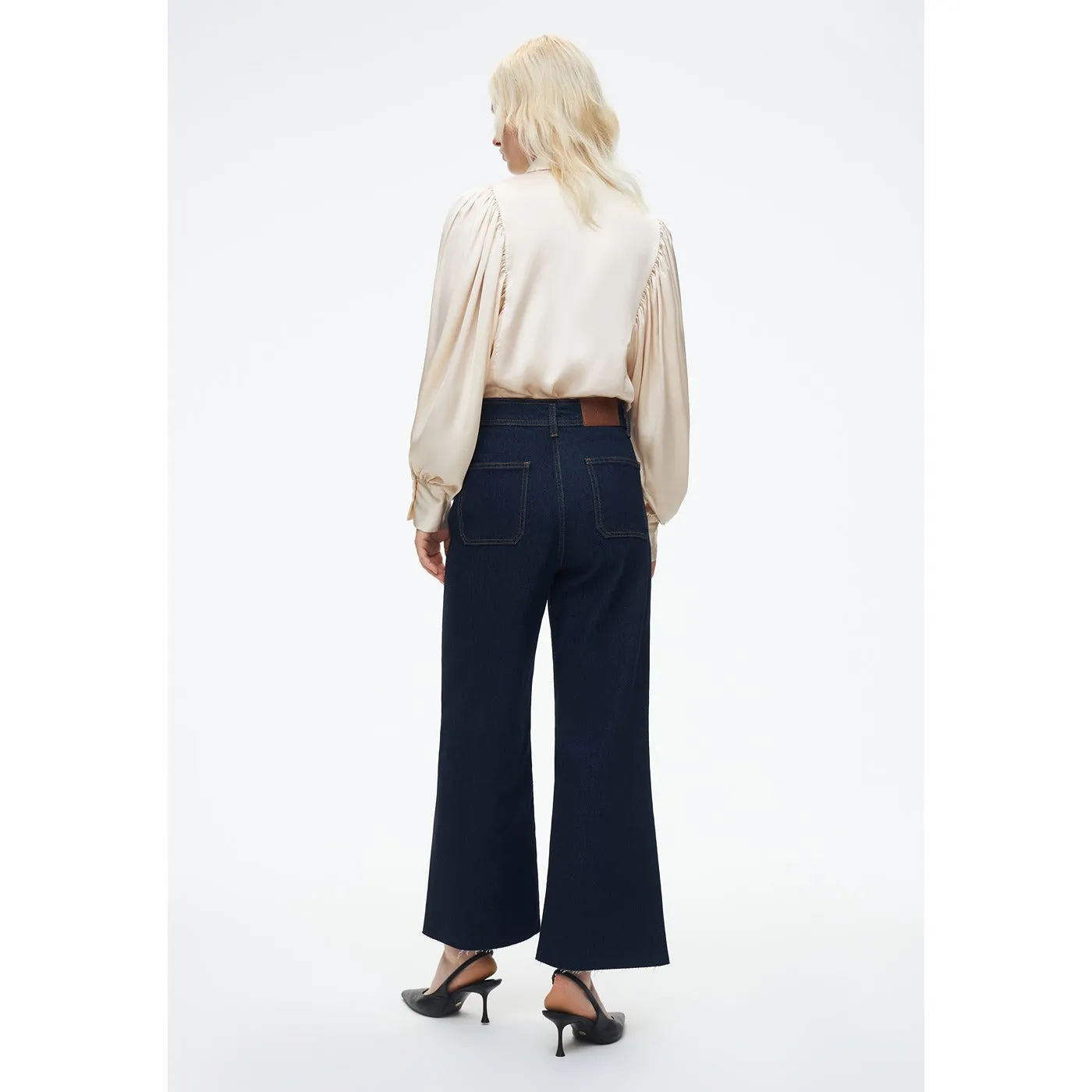 Dark Wash High Rise Wide Leg Jeans