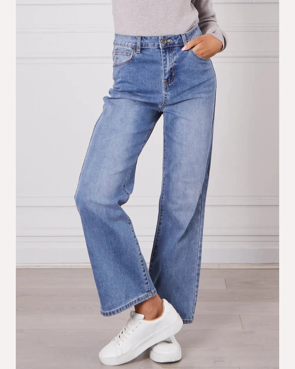 Demi Wide Leg Jean - Blue