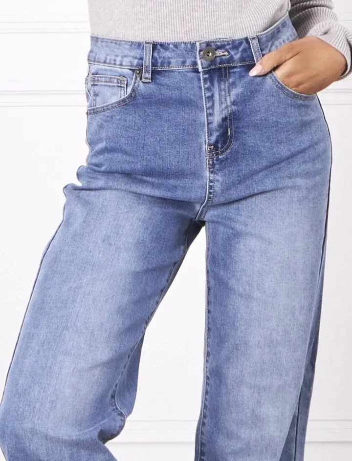 Demi Wide Leg Jean - Blue