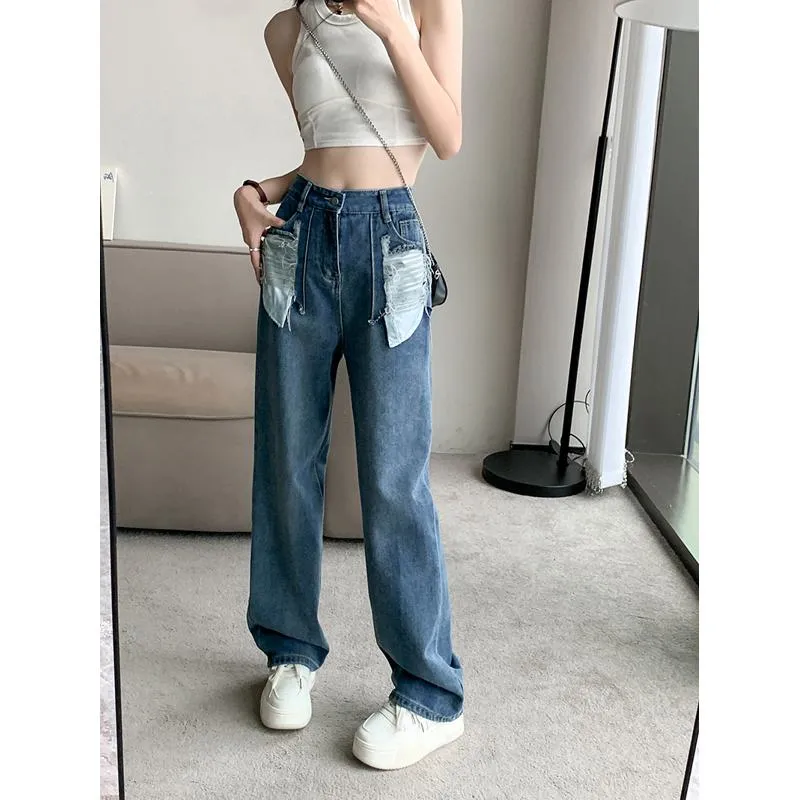 Distressed High-Waisted Pocket Plus Jeans