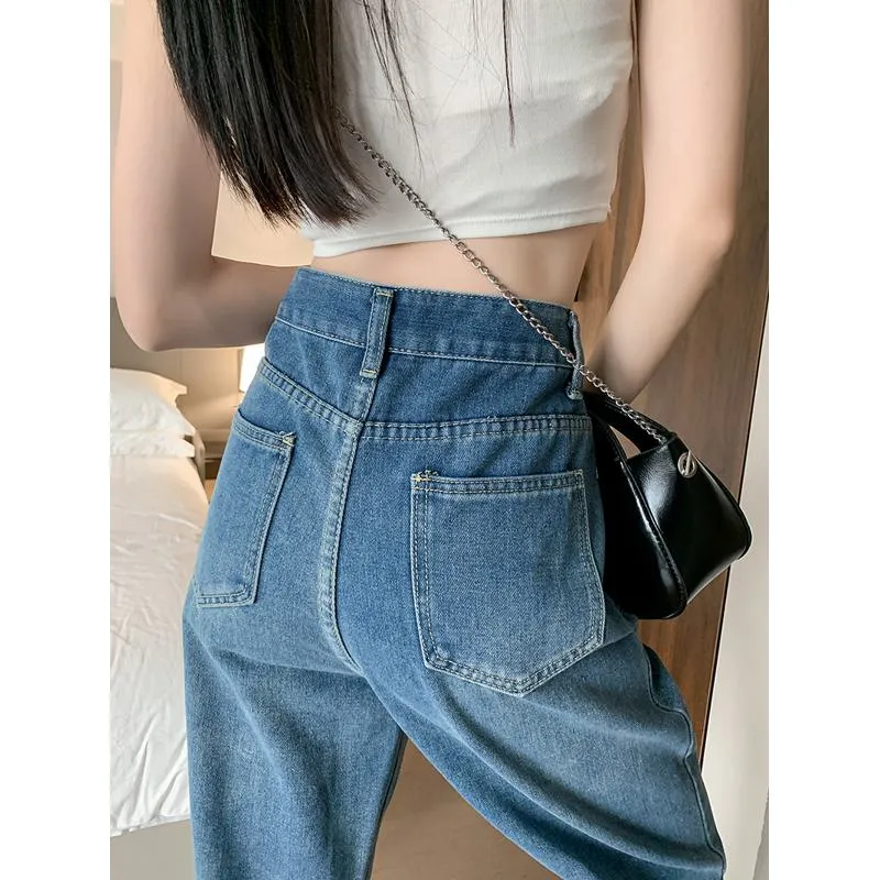 Distressed High-Waisted Pocket Plus Jeans