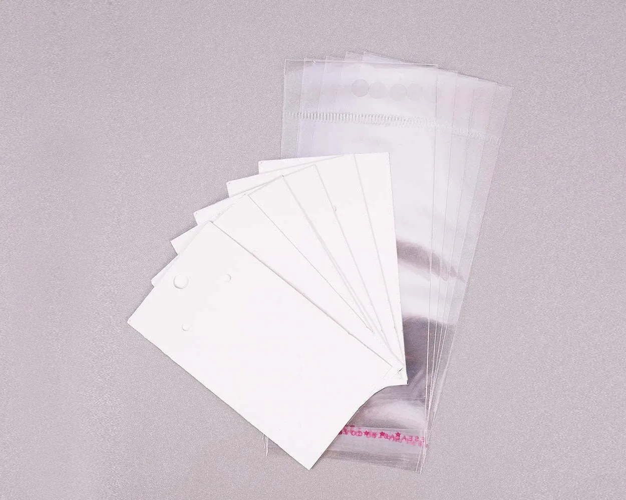 Earring Display Cards with Self-Seal Bags 200 Pieces Earring Tags