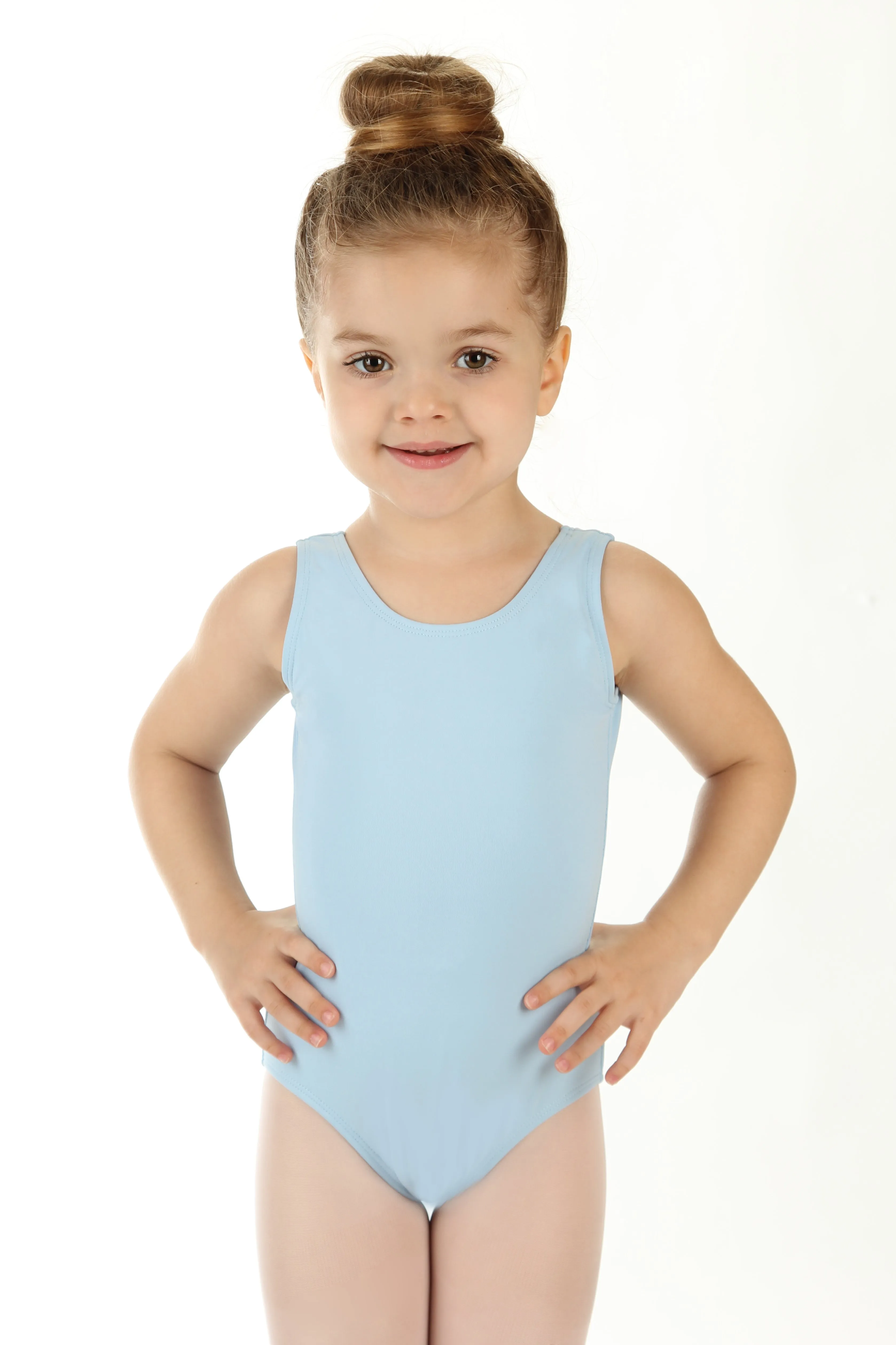 Elowel Kids Girls' Tank Leotard (Size 2-14 Years) Light Blue