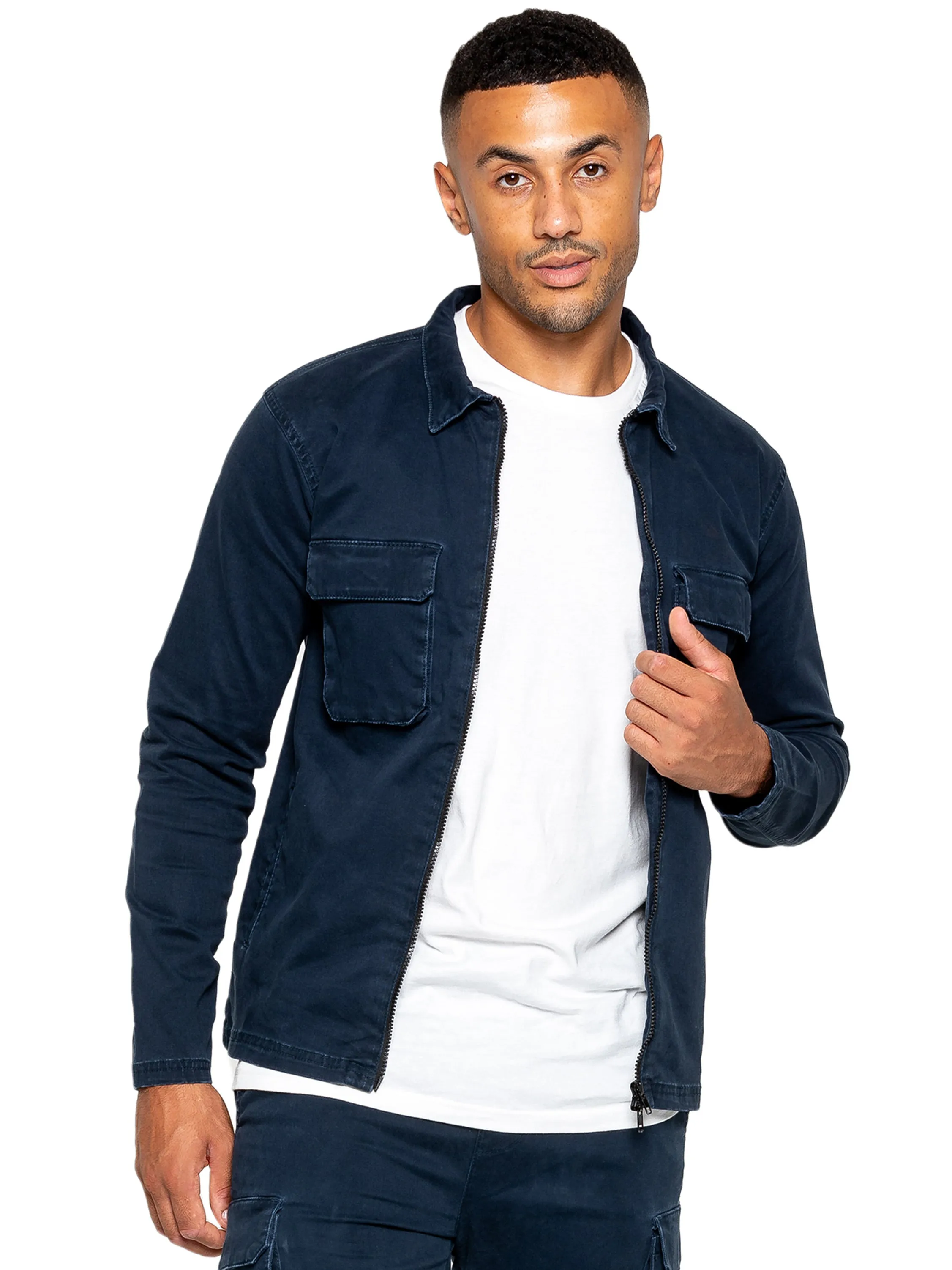 Enzo | Mens Cargo Overshirt Jacket