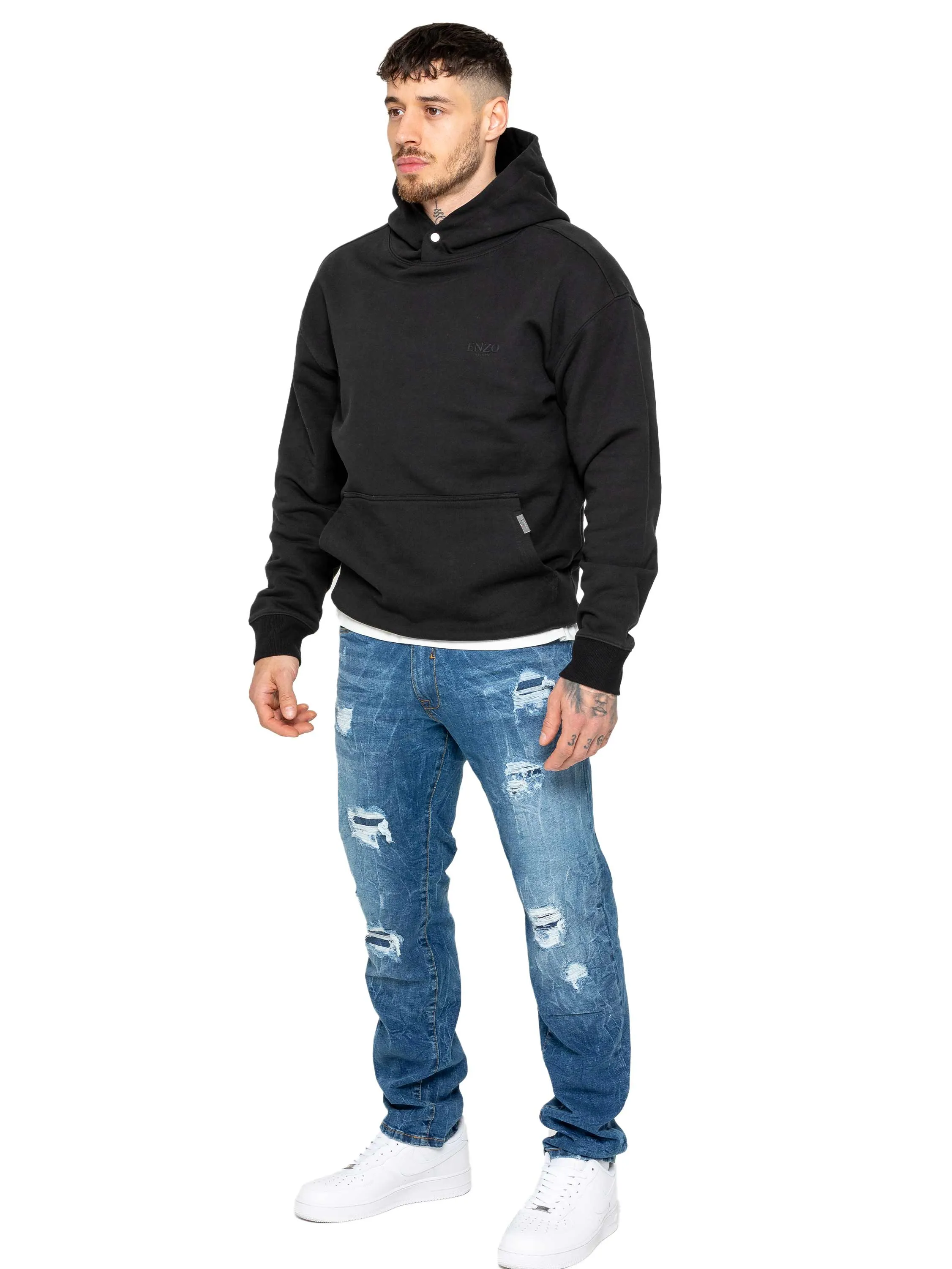 Enzo | Mens Ripped Denim Jeans