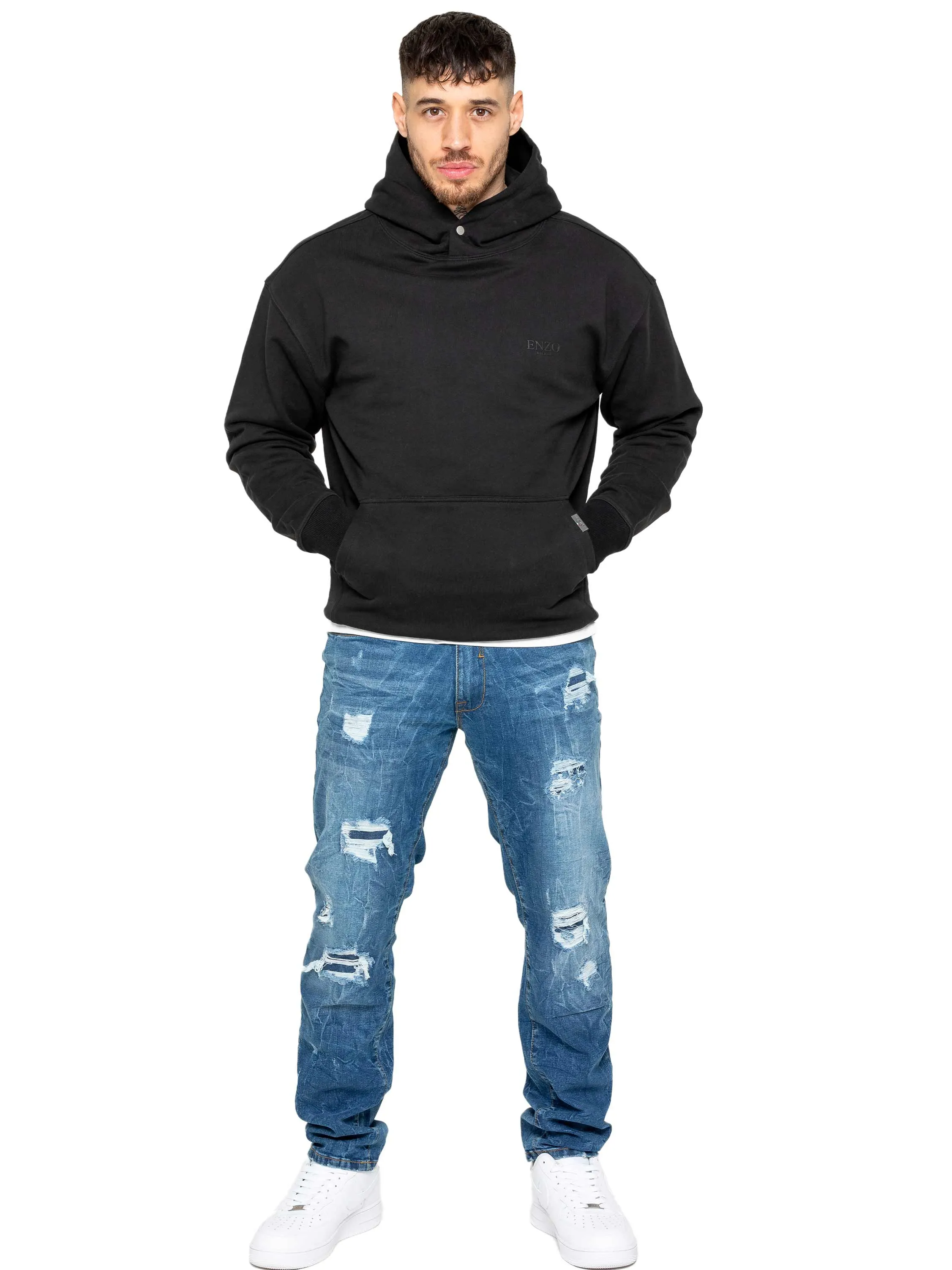 Enzo | Mens Ripped Denim Jeans